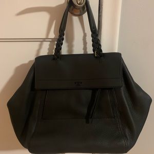 NWT Tory Burch Half-Moon Satchel Black